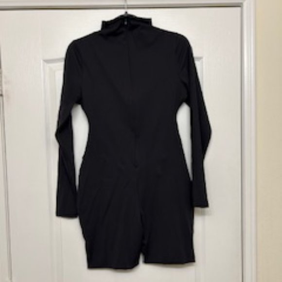 SKIMS NWT Long Sleeves All-In-One Mock Neck Romper in Onyx (Large) - Picture 4 of 5